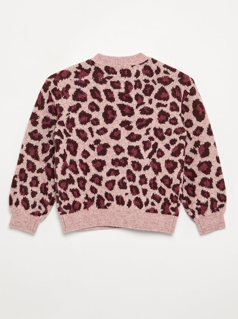 Pull avec motif léopard Rose - Kiabi