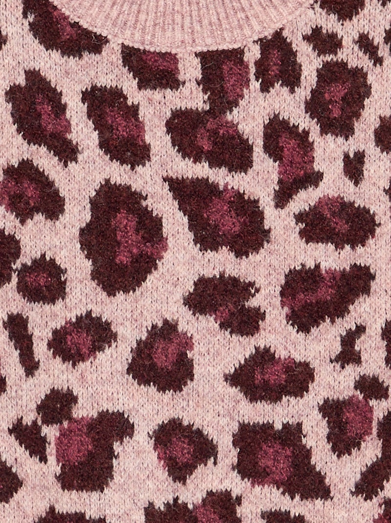 Pull avec motif léopard Rose - Kiabi