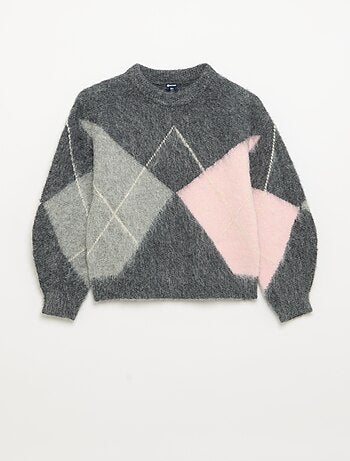 Pull avec motifs à losanges