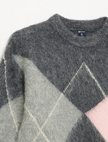 Pull avec motifs à losanges