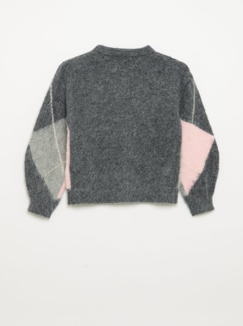 Pull avec motifs à losanges Gris - Kiabi