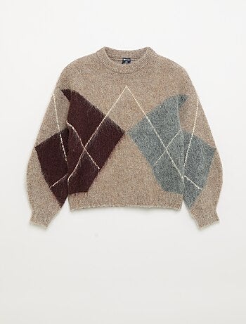 Pull avec motifs à losanges
