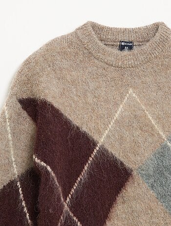 Pull avec motifs à losanges