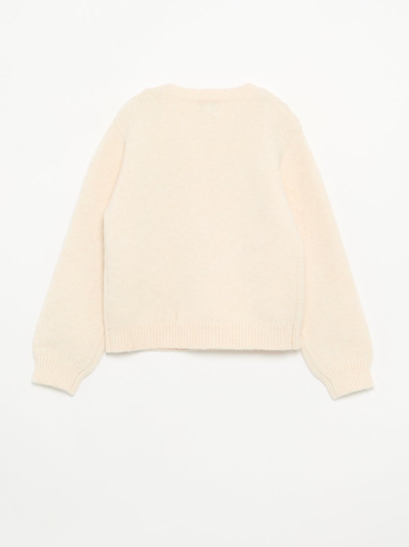 Pull avec nœuds en corde Beige - Kiabi