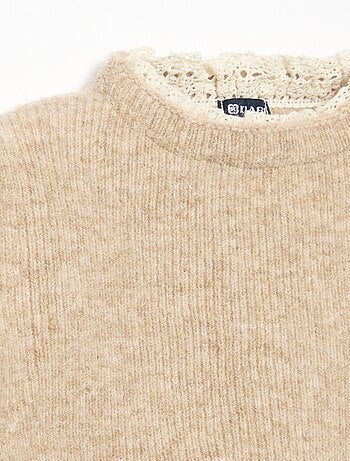 Pull avec nœuds et manches en voile de coton
