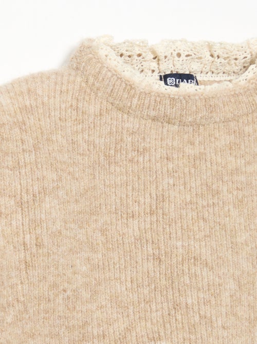 Pull avec nœuds et manches en voile de coton - Kiabi