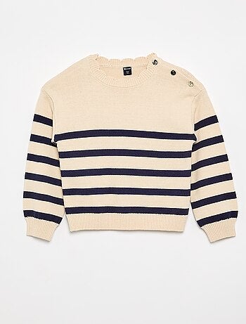 Pull avec ouverture boutonnée épaule