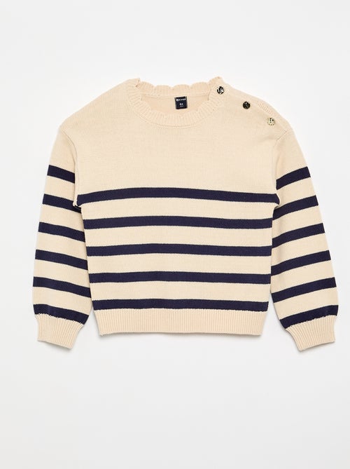 Pull avec ouverture boutonnée épaule - Kiabi
