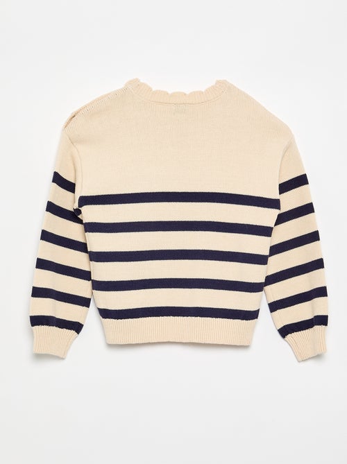 Pull avec ouverture boutonnée épaule - Kiabi