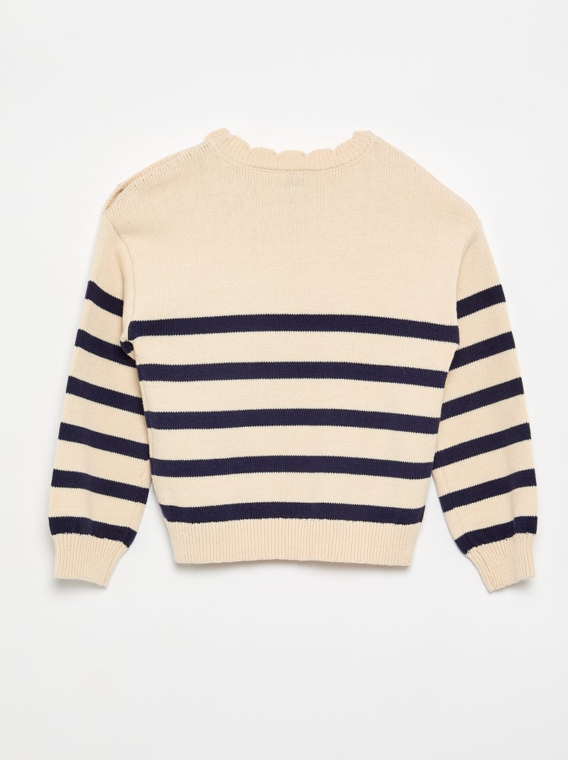 Pull avec ouverture boutonnée épaule Bleu - Kiabi