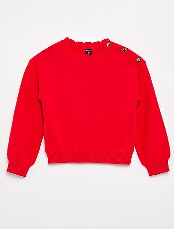 Pull avec ouverture boutonnée épaule