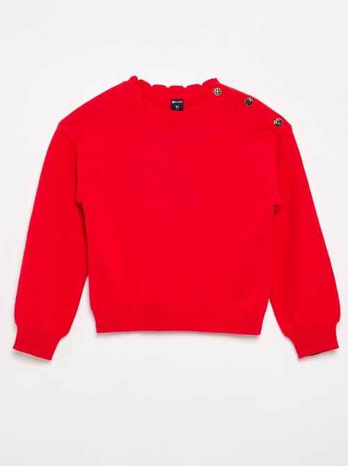 Pull avec ouverture boutonnée épaule - Kiabi