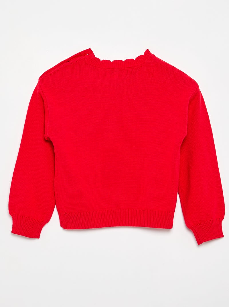 Pull avec ouverture boutonnée épaule Rouge - Kiabi