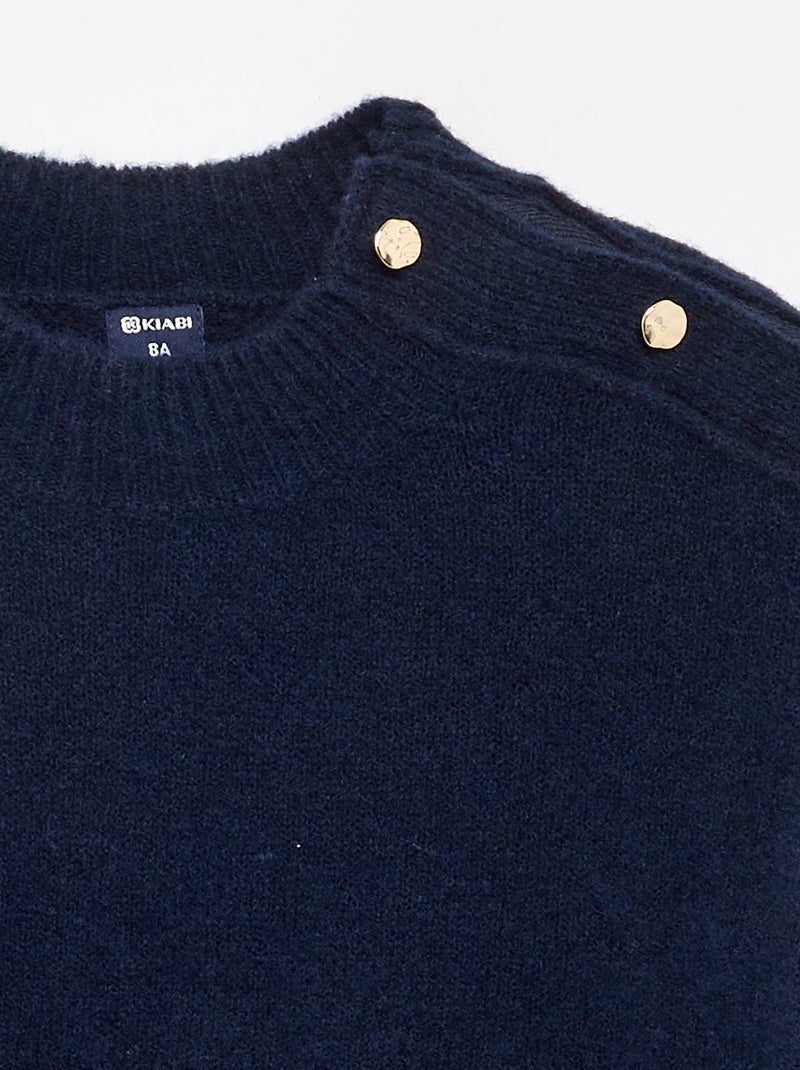 Pull avec ouverture épaule aimantée Marine - Kiabi