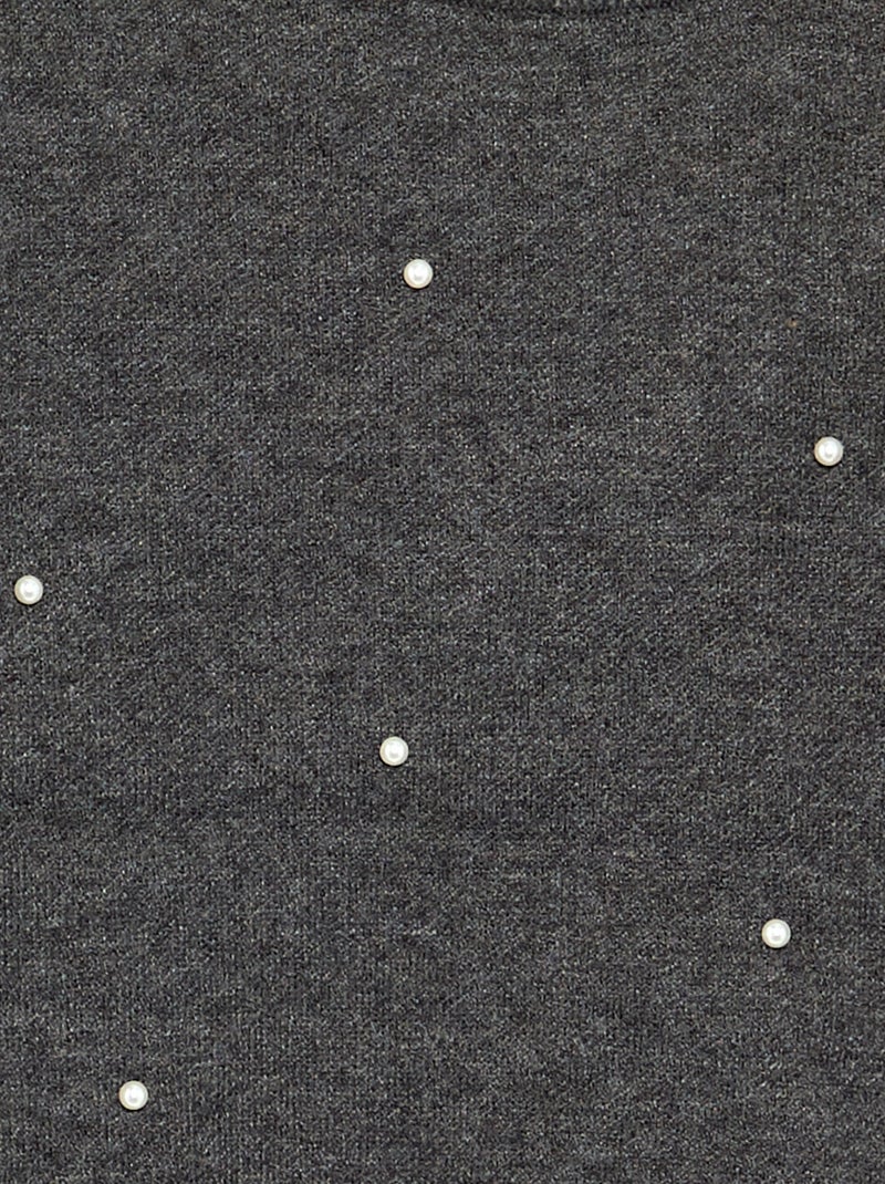 Pull avec perles Gris - Kiabi