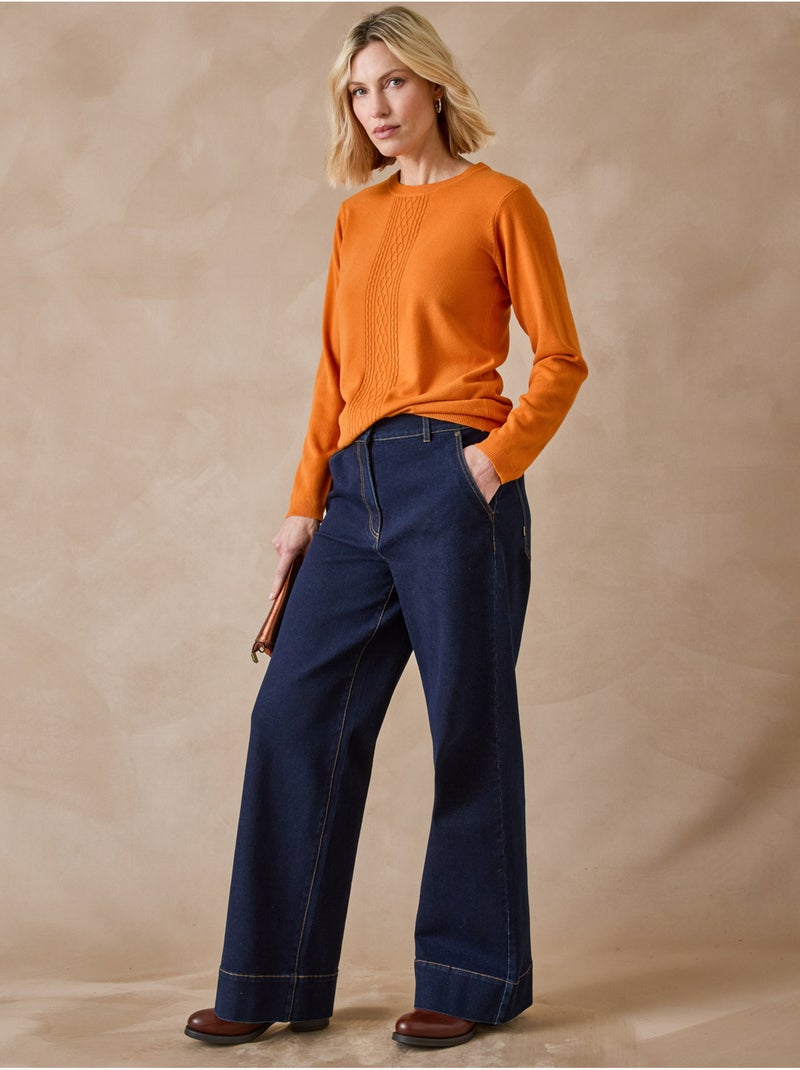 Pull avec torsades toucher doux - DAXON Marron noisette - Kiabi