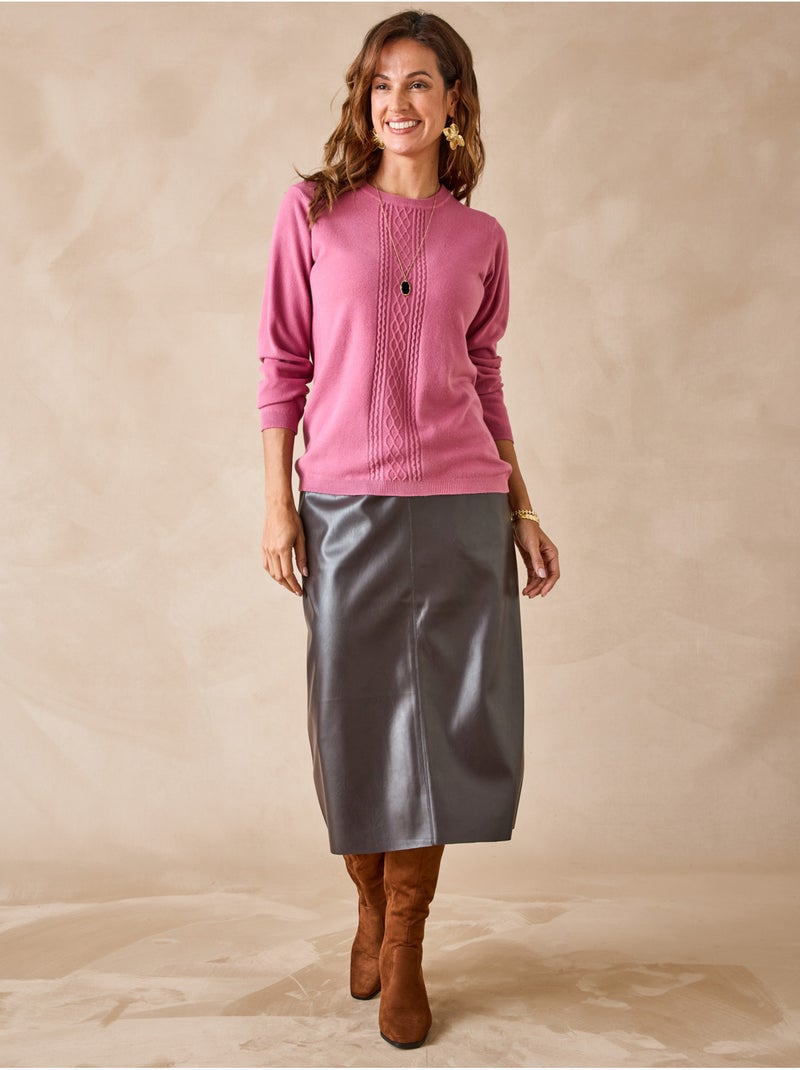 Pull avec torsades toucher doux - DAXON Rose - Kiabi
