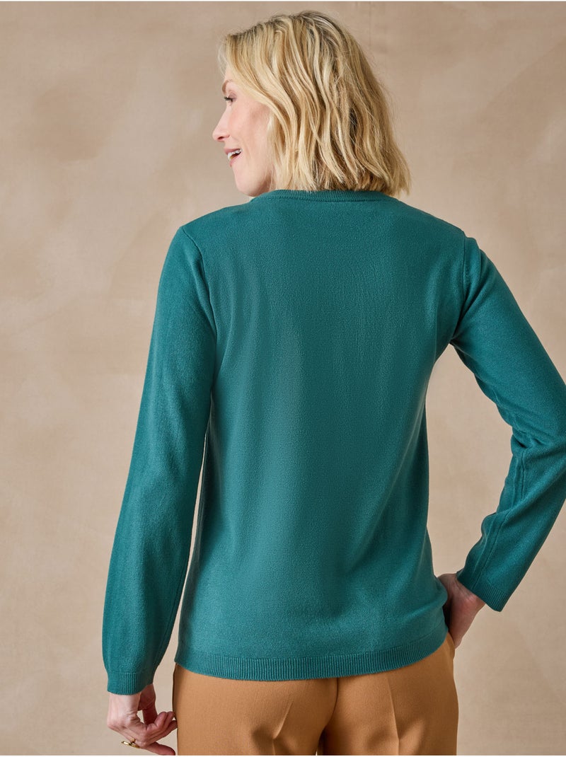 Pull avec torsades toucher doux - DAXON Vert émeraude - Kiabi