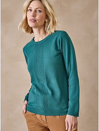 Pull avec torsades toucher doux