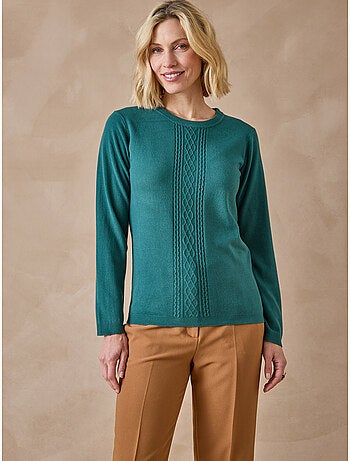 Pull avec torsades toucher doux