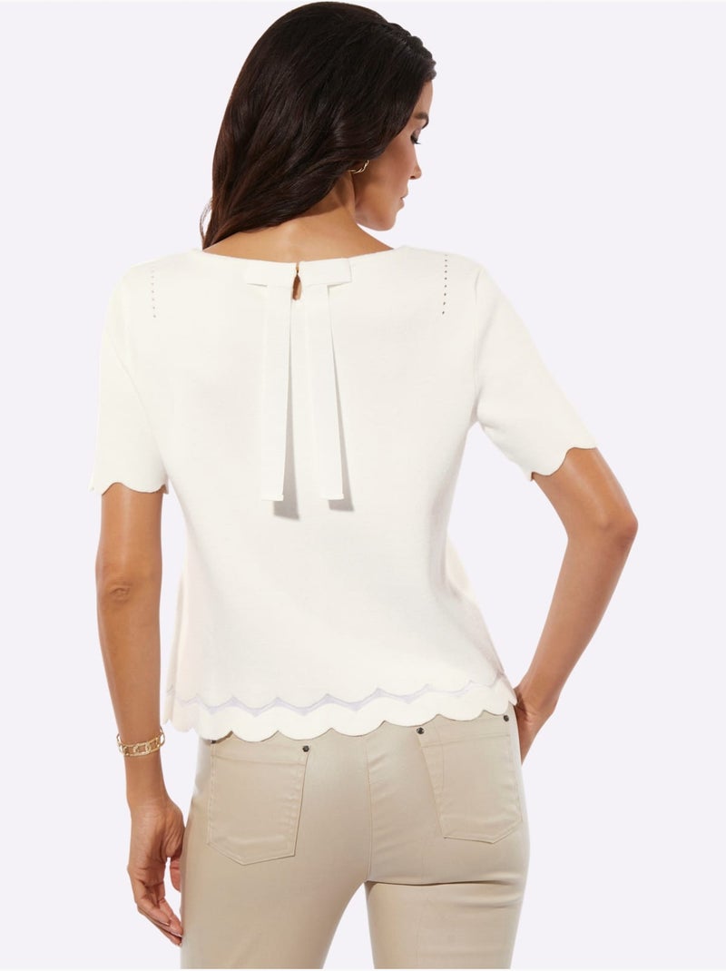 Pull Avec Viscose (ecovero) - Taille Standard - Helline Ecru - Kiabi