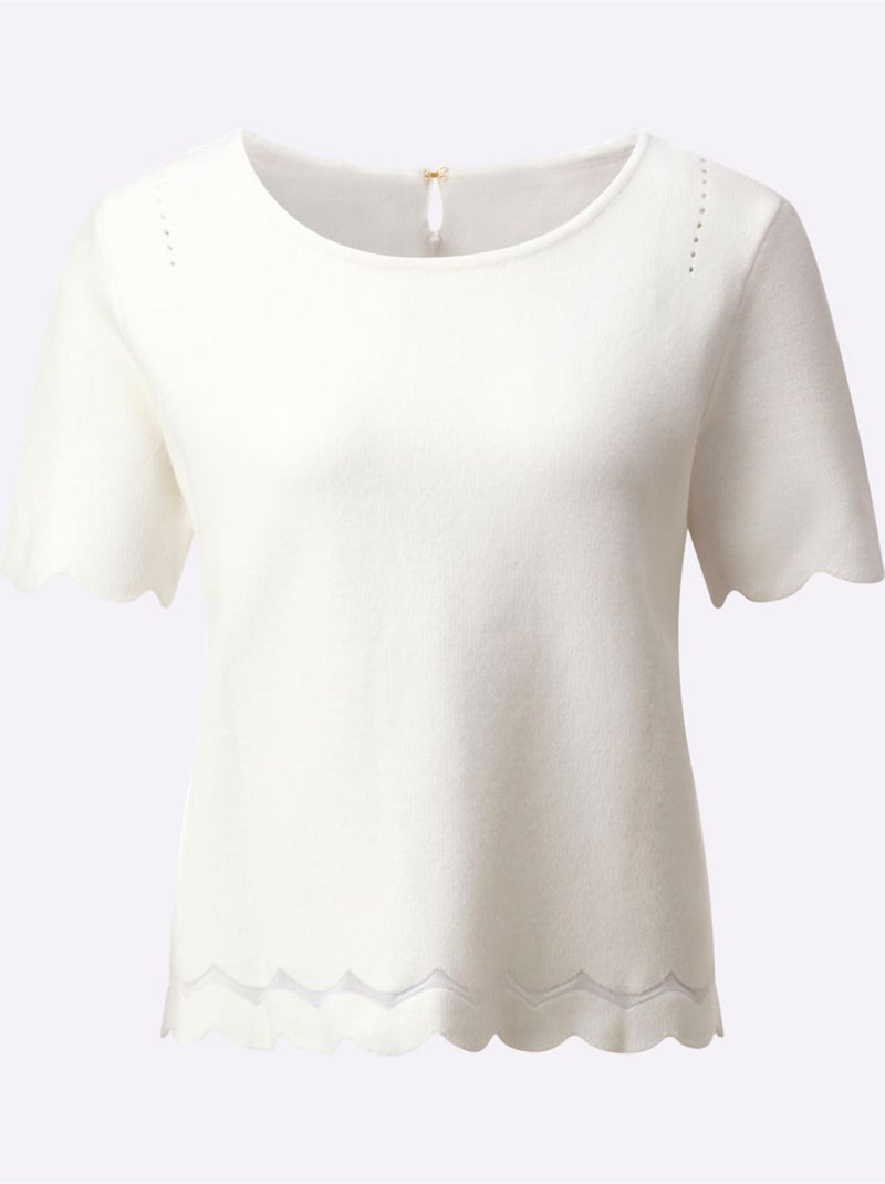 Pull Avec Viscose (ecovero) - Taille Standard - Helline Ecru - Kiabi