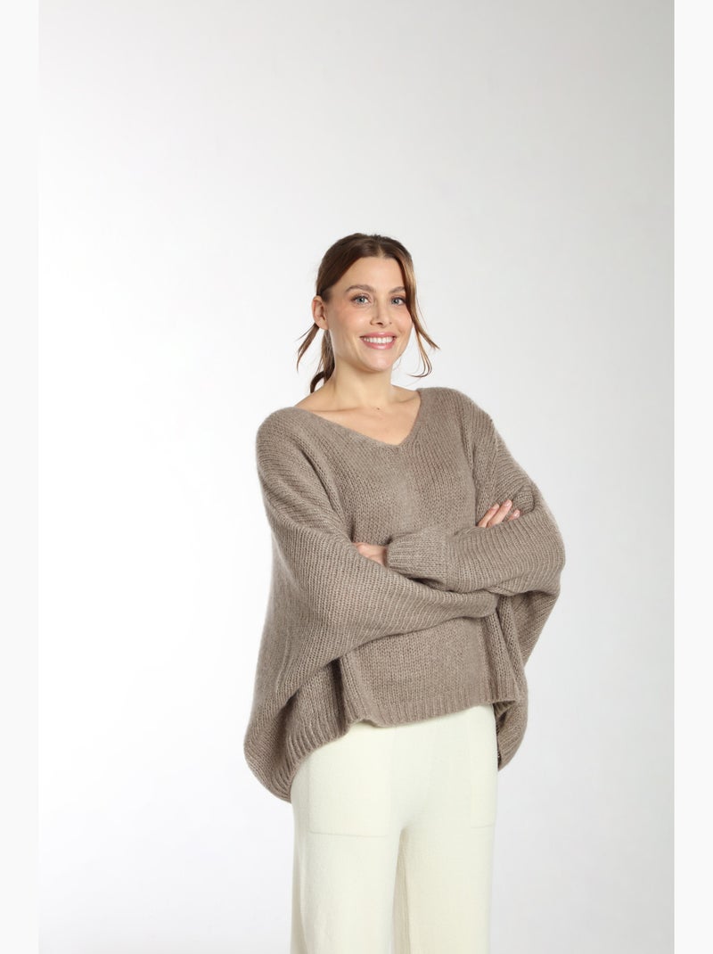 Pull Bary  | Gerard Pasquier Avec Col V | Gerard Pasquier Gris taupe - Kiabi
