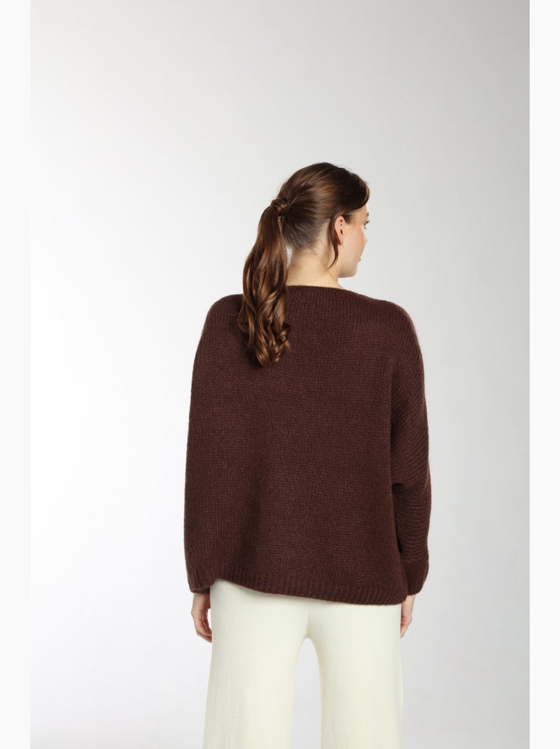 Pull Bary  | Gerard Pasquier Avec Col V | Gerard Pasquier Marron chocolat - Kiabi
