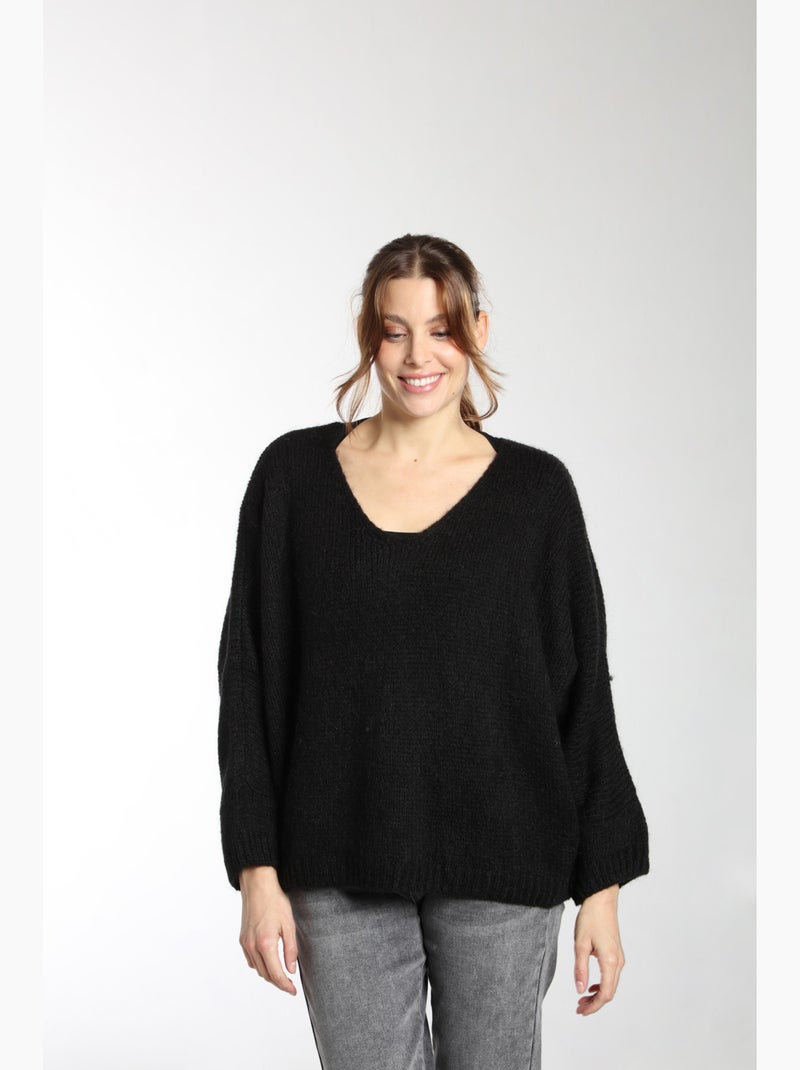 Pull Bary  | Gerard Pasquier Avec Col V | Gerard Pasquier Noir - Kiabi