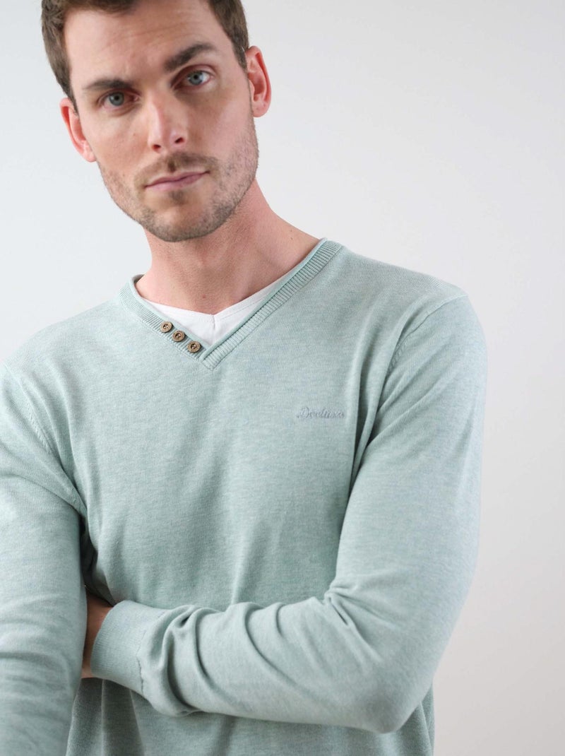 Pull basique en maille 'Deeluxe' Vert tilleul - Kiabi