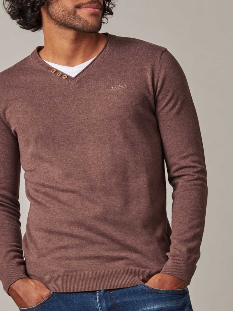 Pull basique en maille 'Deeluxe' Violet - Kiabi