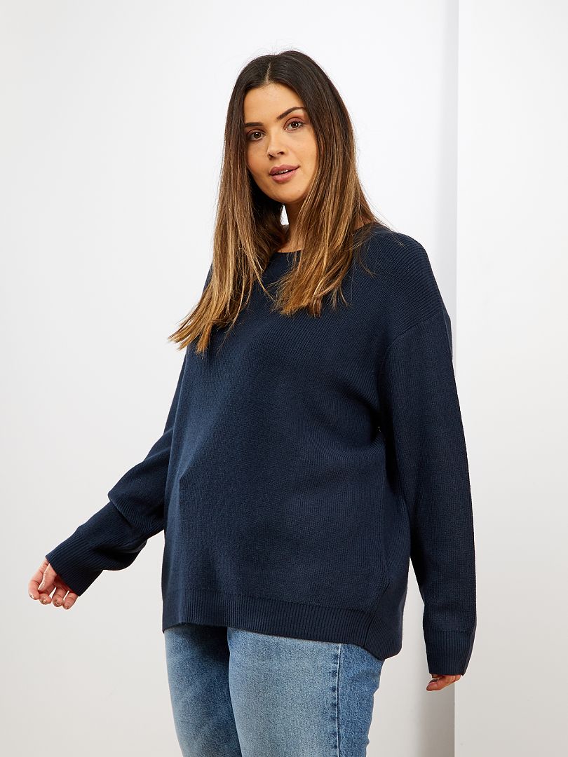 STREET-ONE Pull basique pour femmes en Bleu | STREET-ONE