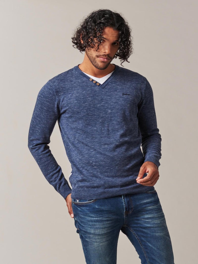 Pull basique en maille pour homme 'Deeluxe' Marron clair - Kiabi