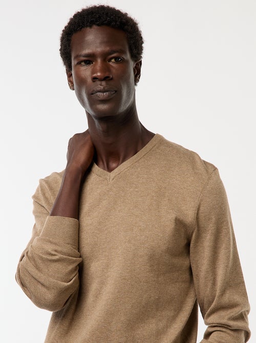 Pull basique en maille unie - Kiabi