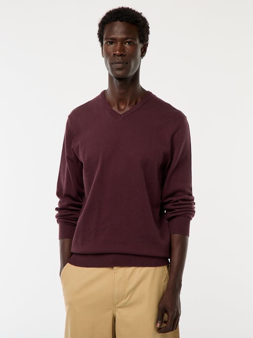 Pull basique en maille unie - Kiabi