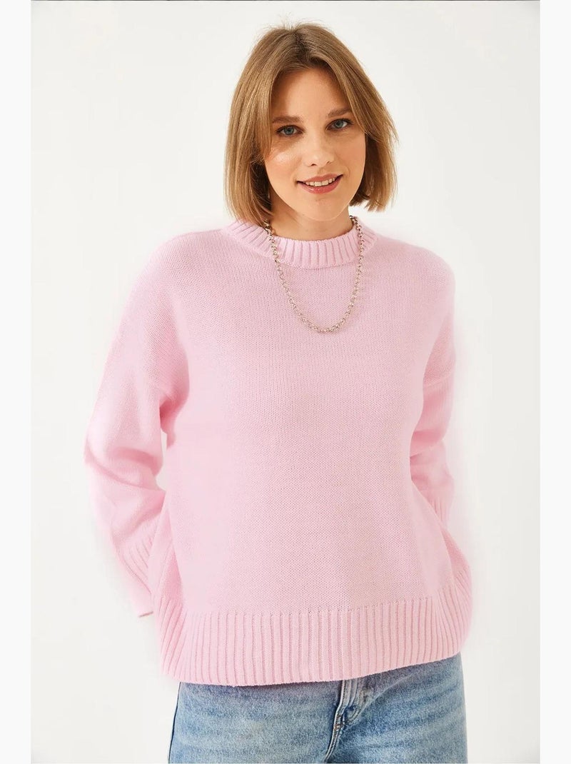 Pull basique oversize en maille lucci Rose clair - Kiabi