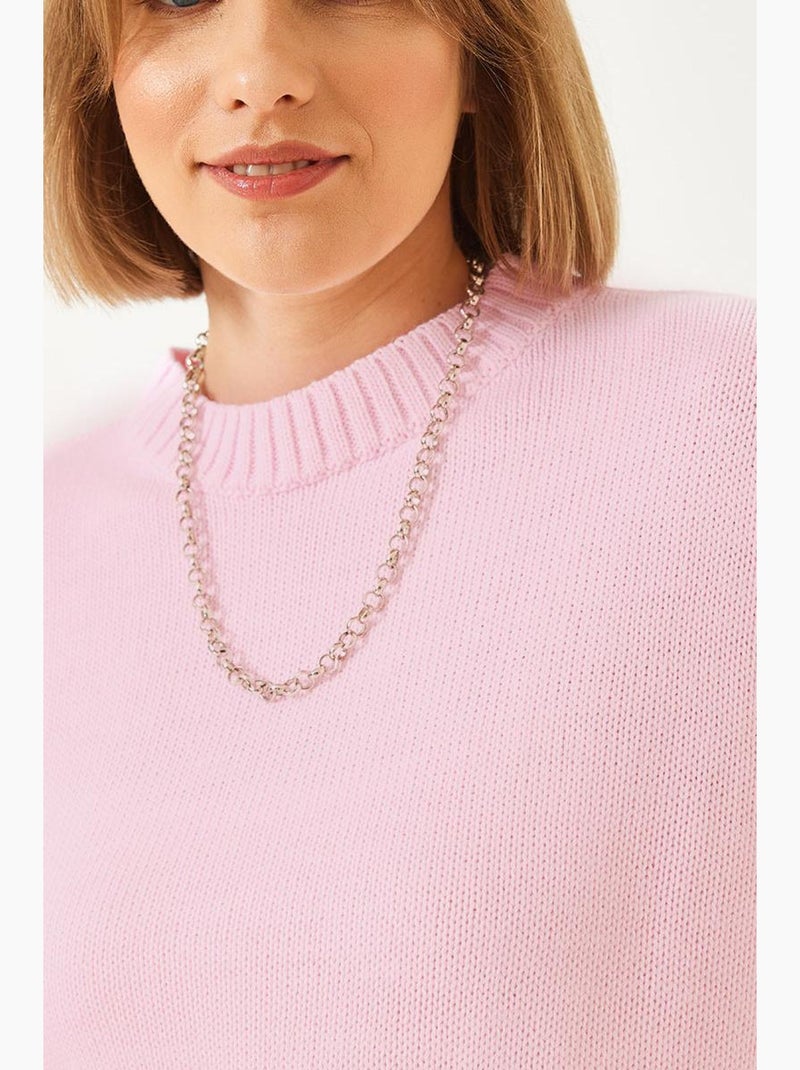 Pull basique oversize en maille lucci Rose clair - Kiabi