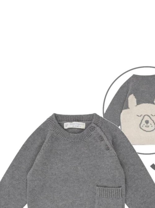 Pull Bébé Chien en Maille Bio - Kiabi