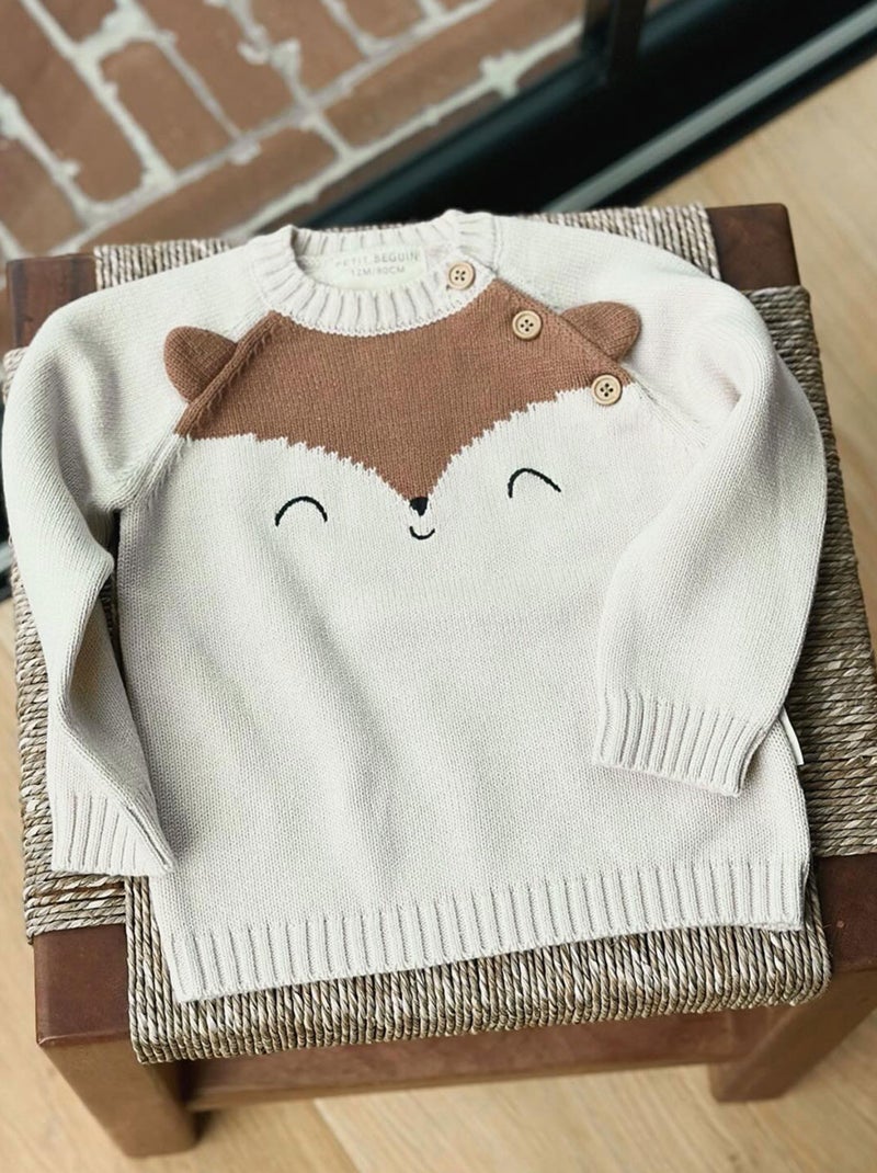 Pull bébé en tricot Floxy Ecru - Kiabi