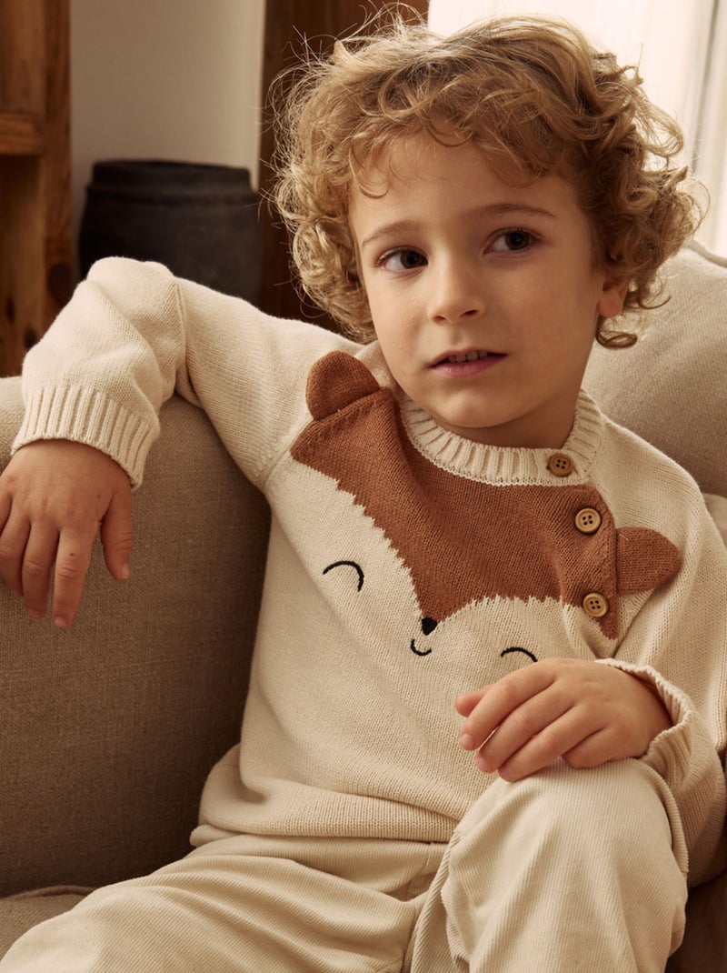 Pull bébé en tricot Floxy Ecru - Kiabi