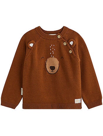 Pull bébé en tricot moka