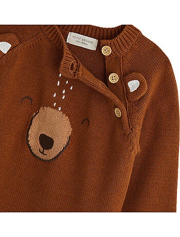 Pull bébé en tricot moka