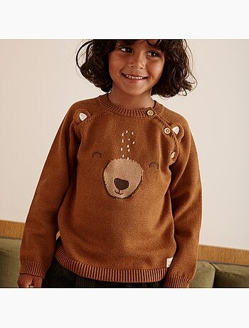 Pull bébé en tricot moka
