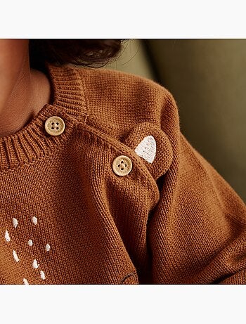 Pull bébé en tricot moka