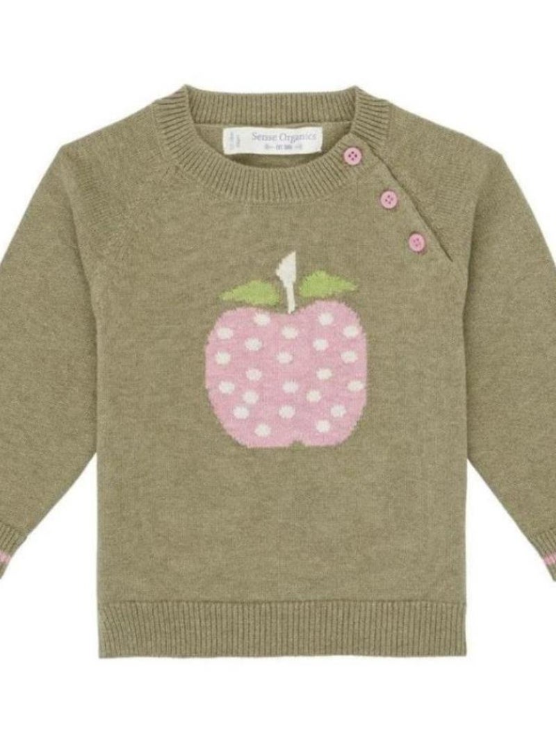 Pull Bébé Pomme en Maille Bio Vert - Kiabi