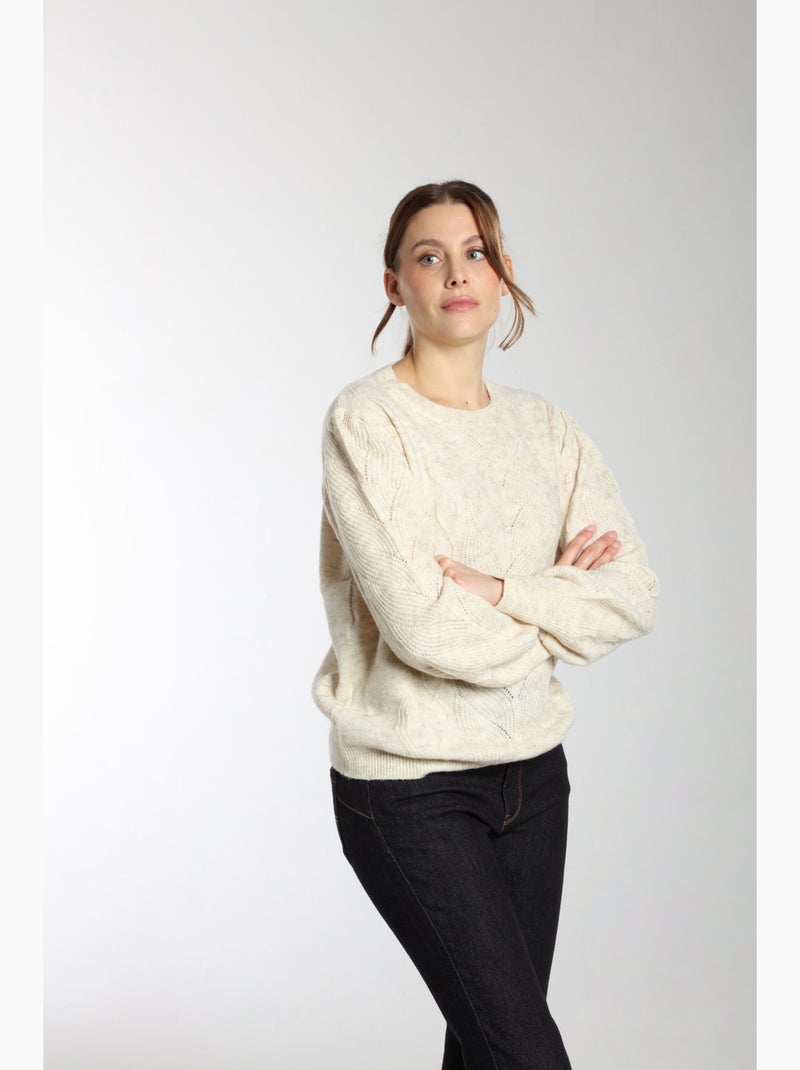 Pull Berenice    Avec Col Rond | Gerard Pasquier Beige chiné - Kiabi