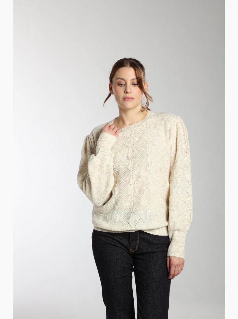 Pull Berenice    Avec Col Rond | Gerard Pasquier Beige chiné - Kiabi
