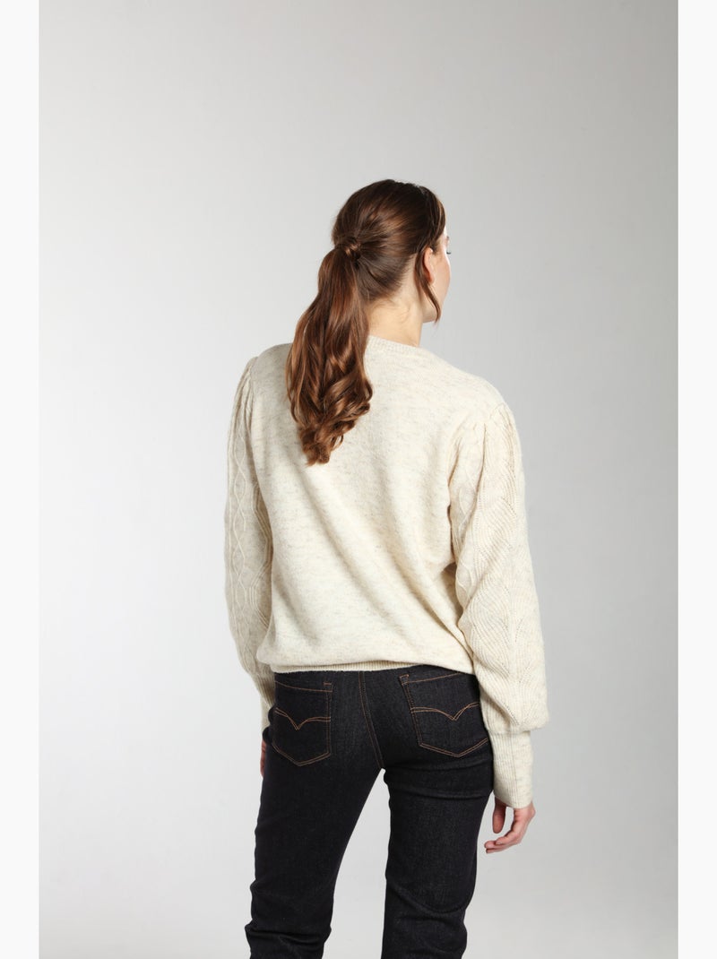 Pull Berenice    Avec Col Rond | Gerard Pasquier Beige chiné - Kiabi