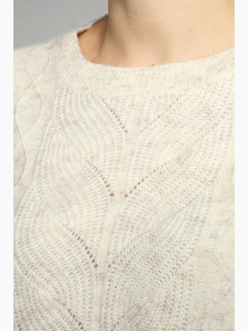 Pull Berenice    Avec Col Rond | Gerard Pasquier Beige chiné - Kiabi
