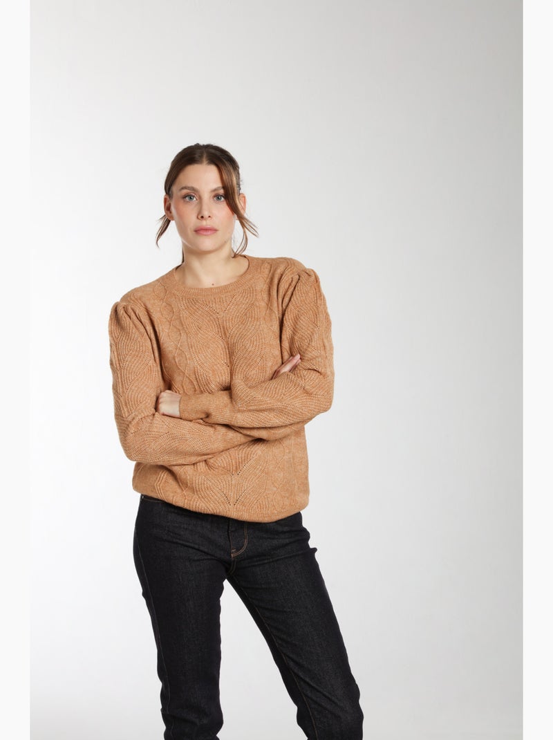 Pull Berenice   Avec Col Rond | Gerard Pasquier Marron caramel - Kiabi